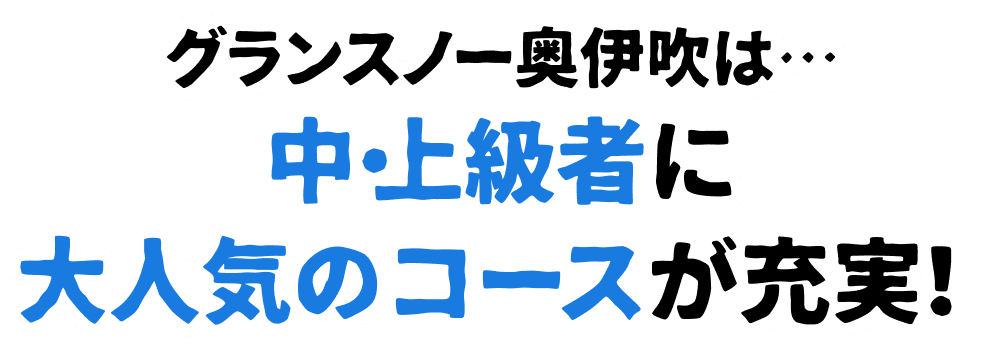 グランスノー奥伊吹には中上級者に大人気のコースが充実!