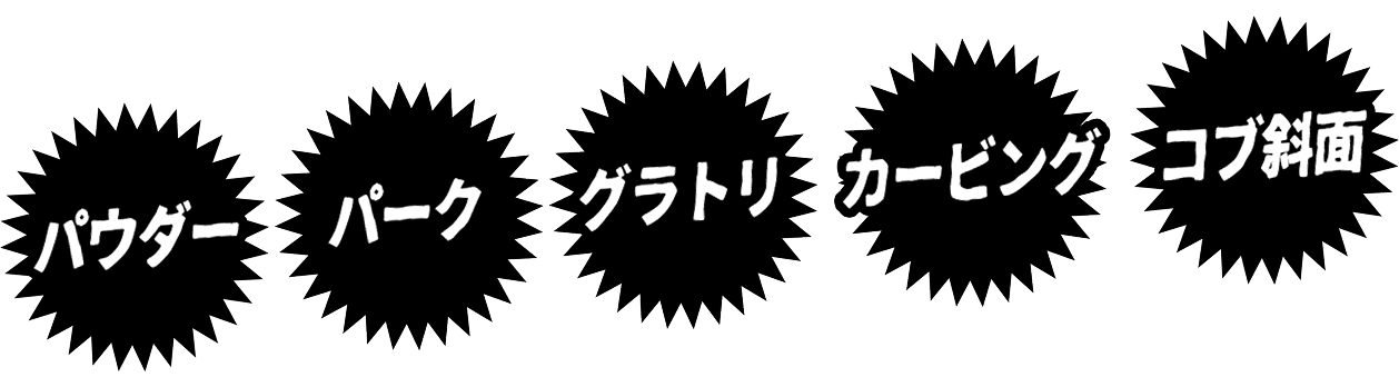 パウダー・パーク・グラトリ・カービング・コブ斜面