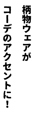 柄物ウェアがコーデのアクセントに！